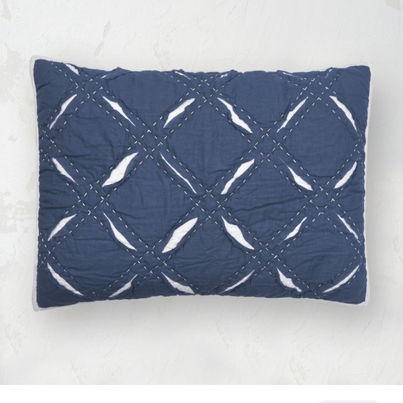 Carol & Frank Parker Indigo Standard Sham, Blue & Cream, Size:  20” x 26” NEW - Picture 3 of 7